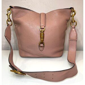 GUCCI Jackie Soft Grained Calfskin Bucket Bag Camelia